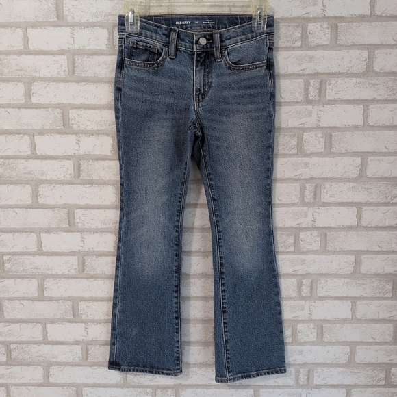 Old Navy Girls Size 10 Medium Wash Mid-Rise Built-In Tough Boot-Cut Jeans NWOT - Picture 1 of 4